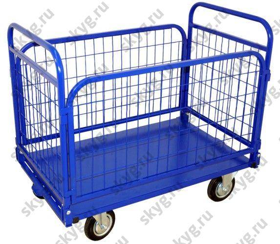 Тележка платформенная со складываемыми ручками и съемными бортами ТС РС 2 600х900
