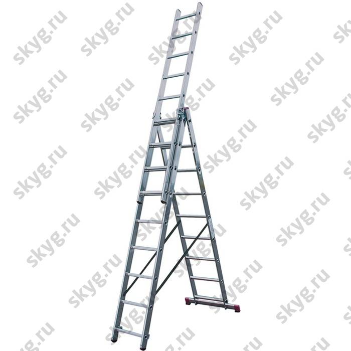 Лестница трехсекционная алюминиевая Krause Corda 010392 3х9