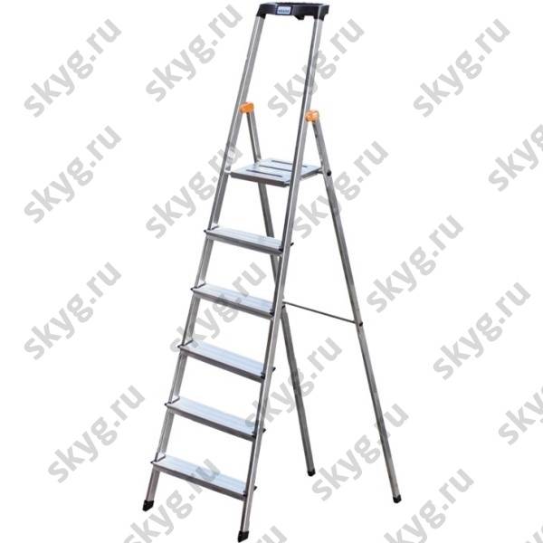 Стремянка односторонняя алюминиевая Krause Safety 126344 1х6