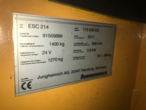 Штабелер с боковым сиденьем Jungheinrich ESC214 