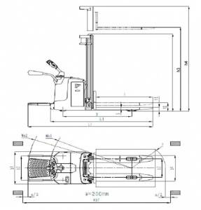 Самоходный штабелер с платформой для оператора BX-4020 OXLIFT 4 м 2000 кг