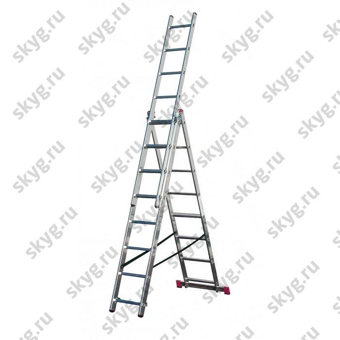 Лестница трехсекционная алюминиевая Krause Corda 010385 3х8