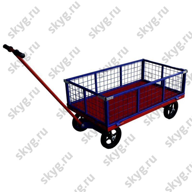 Тележка с поворотной осью и сетчатыми бортами ТПОБ 7 С 800х1400