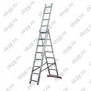 Лестница трехсекционная алюминиевая Krause Corda 010385 3х8