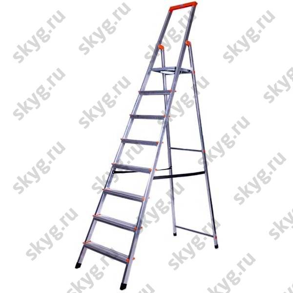 Стремянка односторонняя алюминиевая Krause Solidy 126269 1х8