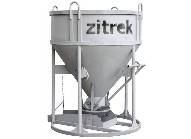 Бадья для бетона Zitrek БНу-1.5 (воронка, лоток) низкая 021-1013-1