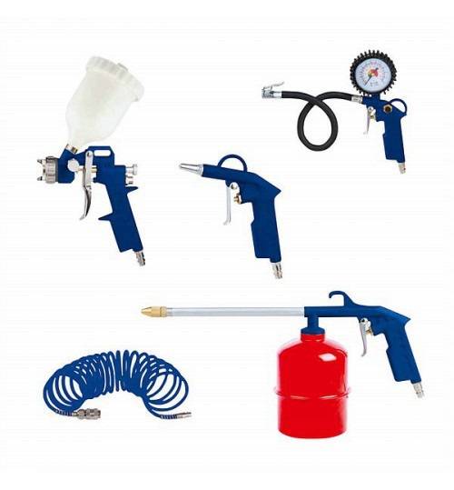 Набор пневмоинструмента Zitrek 5PCS 5 предметов (краскораспылитель с верхним бачком) 018-0904