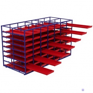 Стеллажная выдвижная система на 56 ячеек One size