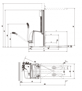 Штабелер электрический самоходный OXLIFT CDD16 h3 4500 мм 1600 кг