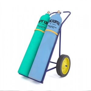 Тележка для перевозки двух баллона с фиксацией ремнем ГБ -2 (без колёс) 1413х790