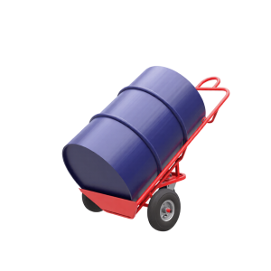 Тележка для перевозки металлических бочек КБ 2 RT литые Ø250 + Ø160 опорное